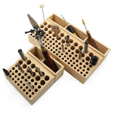 Wooden Holder Box for Handwork Tools 46/98 Holes Organizer