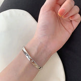 Silver Smooth Surface Bracelet Woman INS Style Bracelets