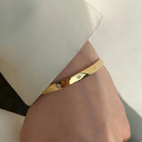 Silver Smooth Surface Bracelet Woman INS Style Bracelets