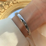 Silver Smooth Surface Bracelet Woman INS Style Bracelets
