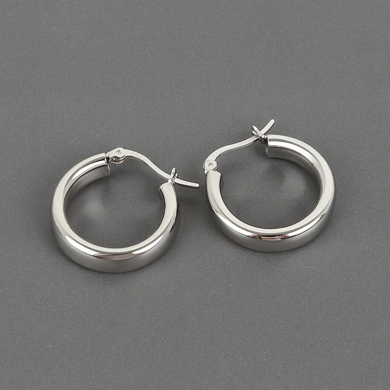 Minimalist Silver Earrings For Women Style Circle Geometric Ear Jewelry