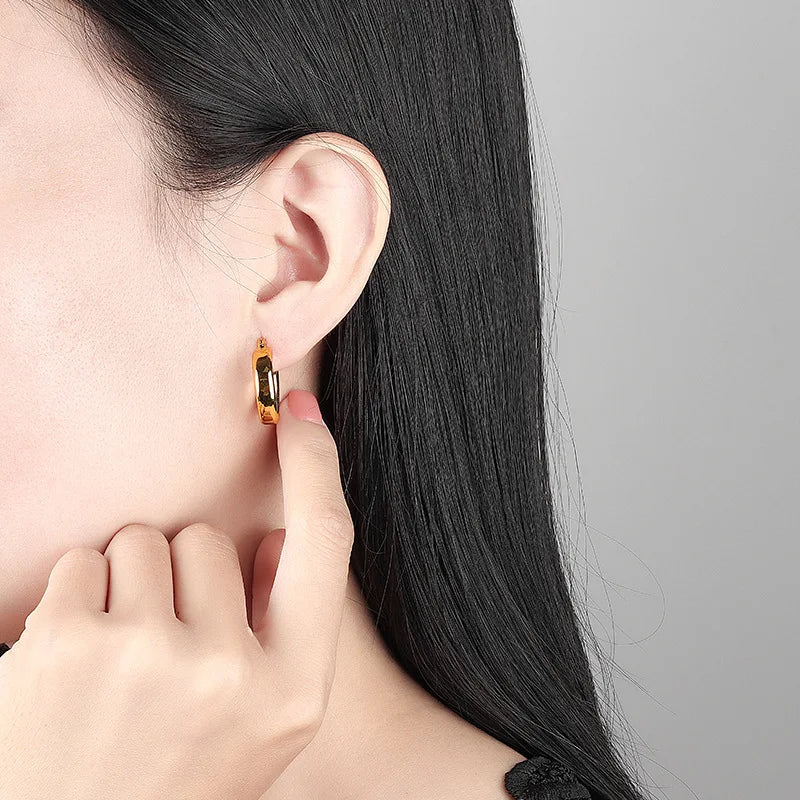 Minimalist Silver Earrings For Women Style Circle Geometric Ear Jewelry