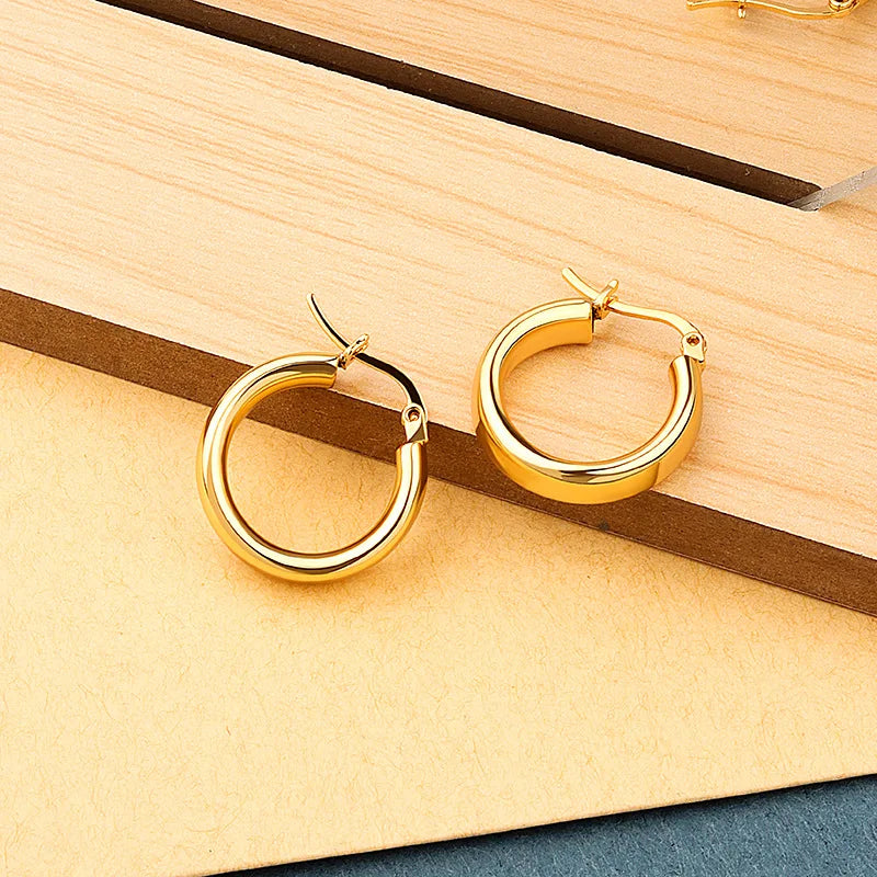 Minimalist Silver Earrings For Women Style Circle Geometric Ear Jewelry