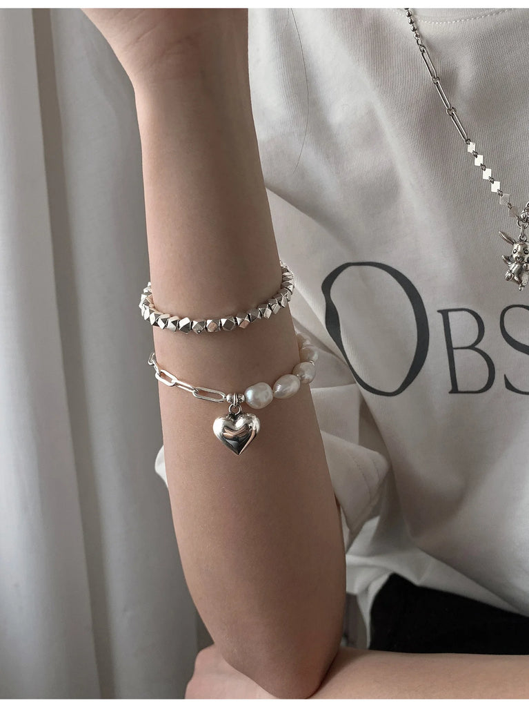 Rhombus Geometry Bracelet Woman Silver INS Light Delicate