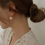 Elegant Silver Pearl Drop Earrings for Women