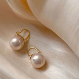 Elegant Silver Pearl Drop Earrings for Women