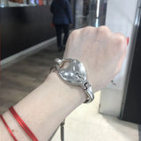 Vintage Silver Bracelet with Lock Design