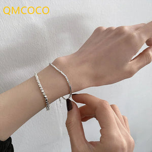 Vintage Silver Bracelet Geometry Beads Party Jewelry