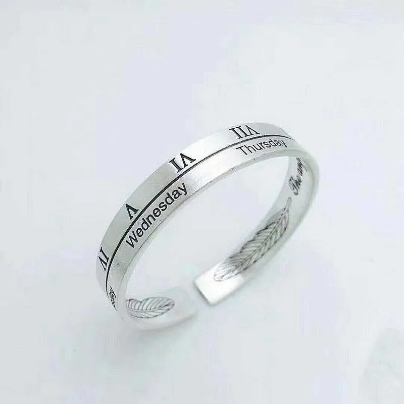 Vintage Roman Numerals Cuff Bracelet for Women