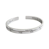 Vintage Roman Numerals Cuff Bracelet for Women