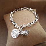 Silver Bear Heart-Shape Letter Pendant Bracelet Women Punk Jewelry