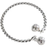 Vintage Silver Double Ball Geometric Weave Party Jewelry