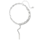 Silver Irregular Double Chain Bracelets For Women Hollow Geometric Jewelry
