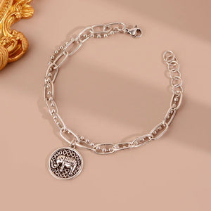 Silver Punk Retro Elephant Pendant Bracelet for Women Party Jewelry