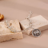 Silver Punk Retro Elephant Pendant Bracelet for Women Party Jewelry