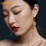 Silver Retro Geometri Style Ethnic Women Earrings