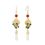 Silver Retro Geometri Style Ethnic Women Earrings