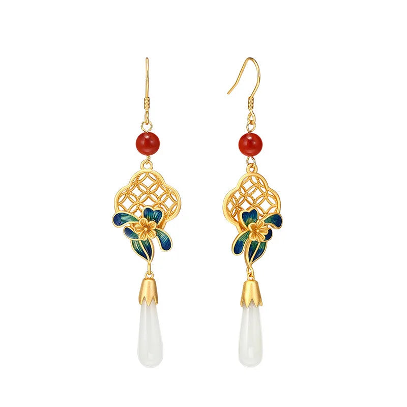 Silver Retro Geometri Style Ethnic Women Earrings
