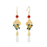 Silver Retro Geometri Style Ethnic Women Earrings