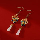 Silver Retro Geometri Style Ethnic Women Earrings
