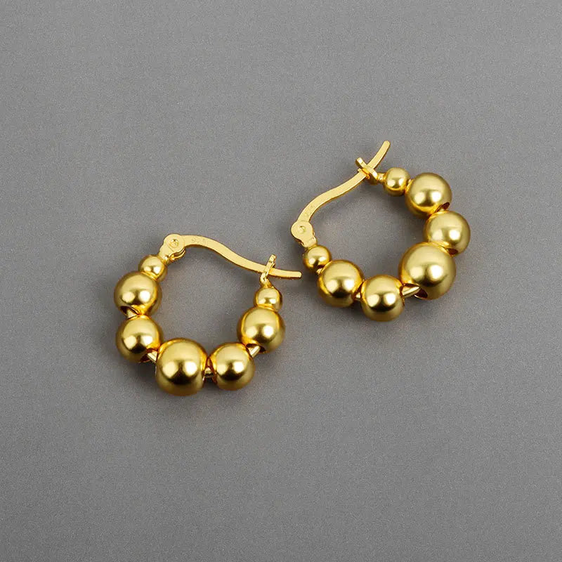 Silver Studs Round Bead Earrings for Women Temperament Earring PartyAccess
