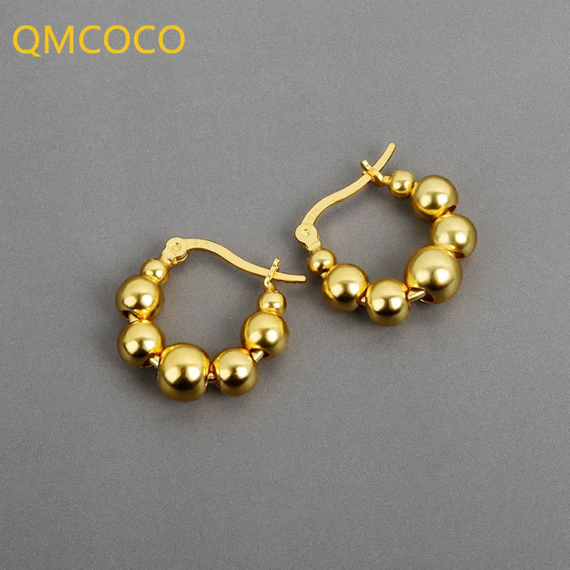 Silver Studs Round Bead Earrings for Women Temperament Earring PartyAccess
