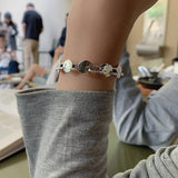 Geometric Punk Silver Bracelet Round Bangles Party Jewelry for Women