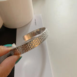 Vintage Punk Silver Wide Bracelet Fine Jewelry for Woman