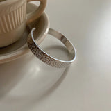Vintage Punk Silver Wide Bracelet Fine Jewelry for Woman