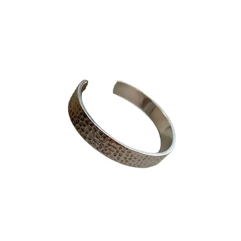 Vintage Punk Silver Wide Bracelet Fine Jewelry for Woman