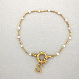 Letter Anchor Clasp Bracelet Stainless Steel Enamel Sailor