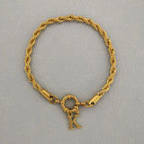 Stainless Steel Anchor Clasp Rope Chain Bracelet Silver