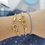 Stainless Steel Anchor Clasp Rope Chain Bracelet Silver