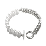 Women's Pearl Bracelet Geometric Silver Jewelry