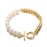 Women's Pearl Bracelet Geometric Silver Jewelry