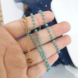 Colorful Glass Beads Chain Necklace for Women Choker