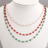 Colorful Glass Beads Chain Necklace for Women Choker