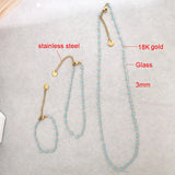 Colorful Glass Beads Chain Necklace for Women Choker