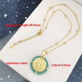 Virgin Mary Pendant Necklace Women Choker Silver Jewelry