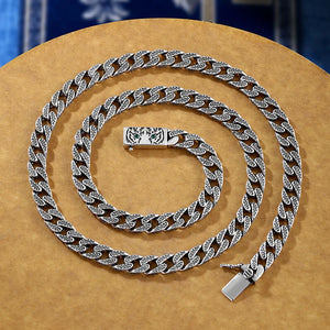 Tiger Pattern Cuban Necklace Men's Hip-hop Sweater Chain