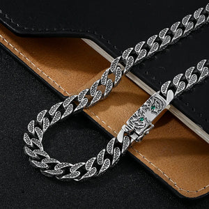 Tiger Pattern Cuban Necklace Men's Hip-hop Sweater Chain