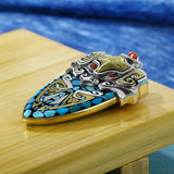 Xingtian Gluttonous Shield Pendant Retro Style Necklace
