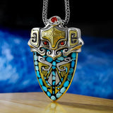Xingtian Gluttonous Shield Pendant Retro Style Necklace