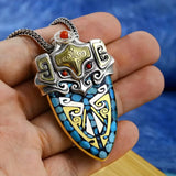Xingtian Gluttonous Shield Pendant Retro Style Necklace