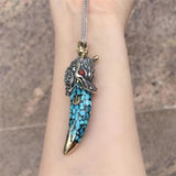 Retro Xingtian Shield Necklace Pendant
