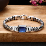 Silver 5MM Woven Cord Bracelet Men Women Retro Hip Hop Jewelry
