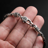 Silver Bamboo Chain Rope Vajra Buckle Bracelet Retro Women's Accessories