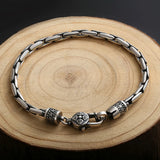 Silver Bamboo Chain Rope Vajra Buckle Bracelet Retro Women's Accessories