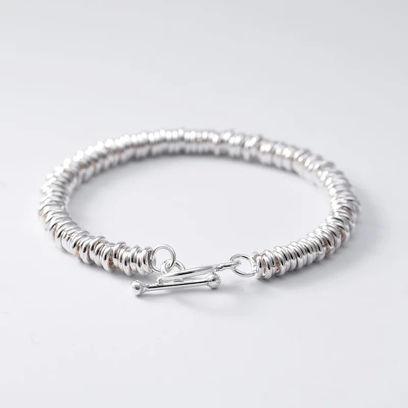 Silver Circle Bracelet Multi-layer Literary Bracelet