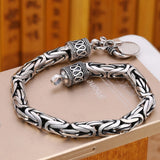 QN Silver Men's Bracelet Peace Pattern Men's Bracelet